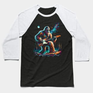 Guitar Sasquatch Bigfoot Rock Music Band Novelty Funny Sasquatch Baseball T-Shirt